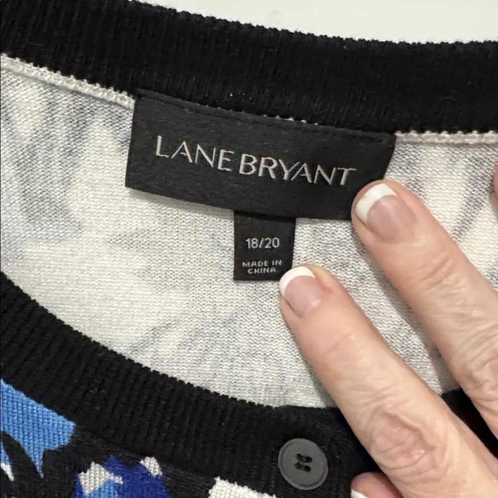 Lane Bryant Blue and Black Floral Cardigan 18/20 - Picture 3 of 4